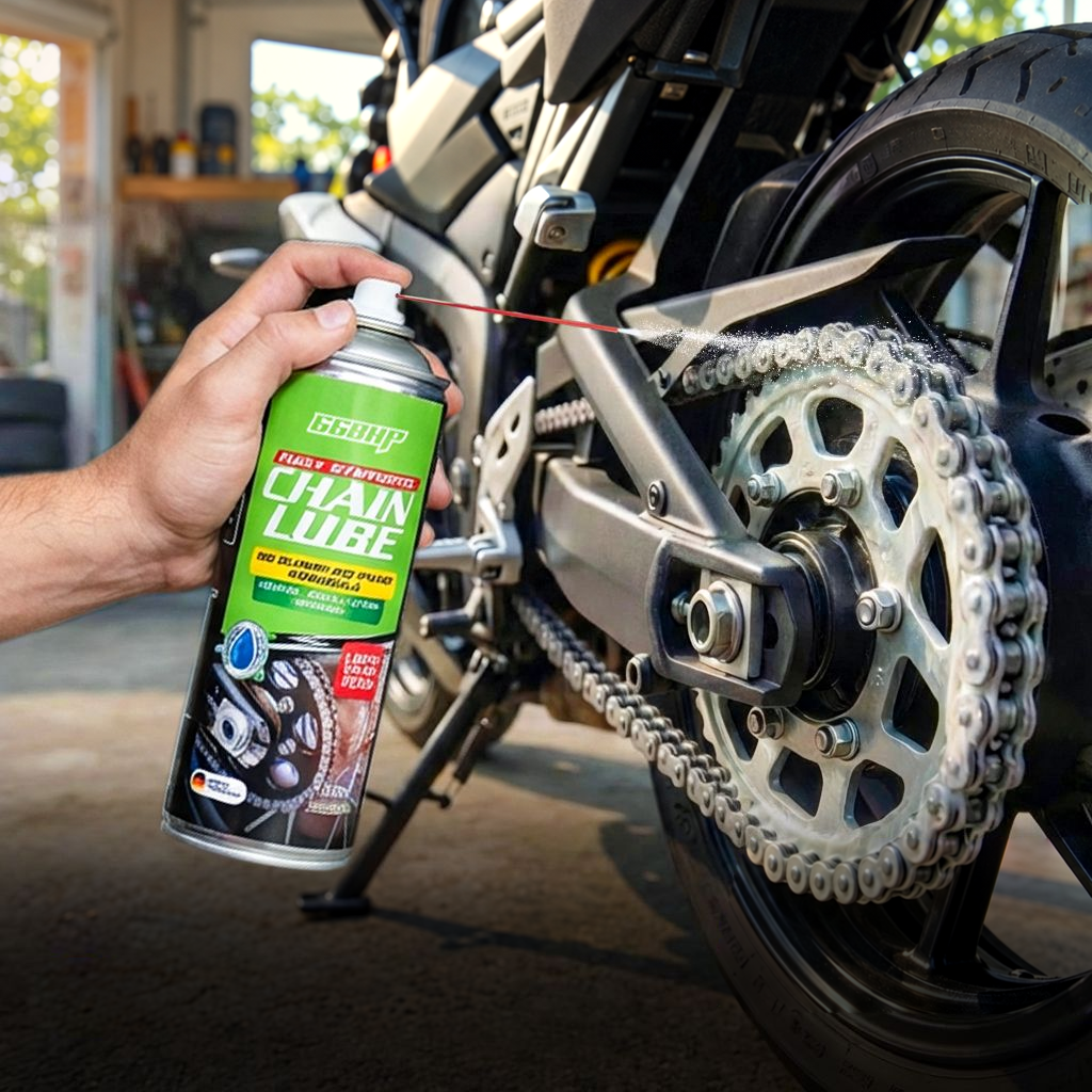 66BHP Fully Synthetic Motorcycle Chain Lube – Water-Resistant, Long-Lasting Protection (500 ml)