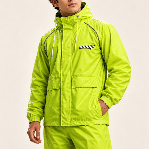 66BHP Storm X Waterproof Motorcycle Raincoat with Free Riding Pant