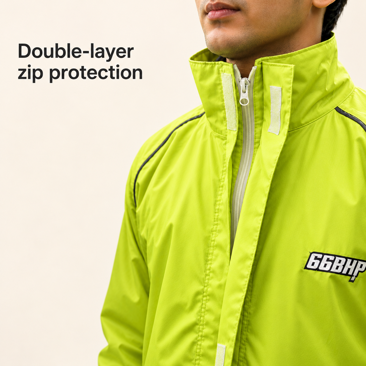 66BHP Storm X Waterproof Motorcycle Raincoat with Free Riding Pant